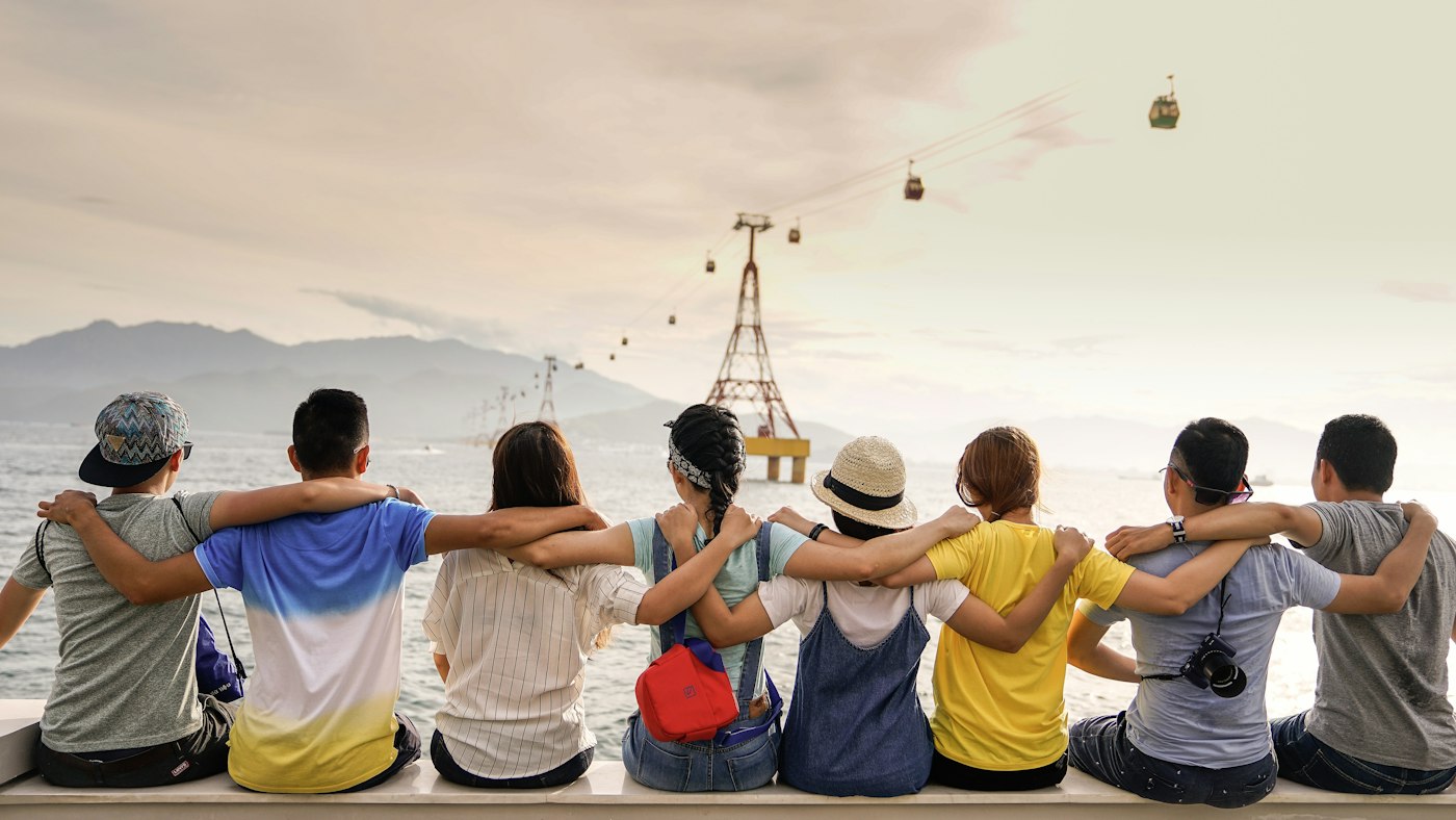 Travelling group of friends